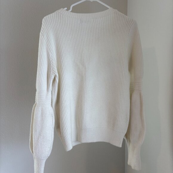 Line & Dot Ivory Puff Sleeve Sweater [M] - Picture 4 of 6